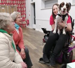 Rhiannon Moore - February's fascinating talk on 'My Assistance Dog and Me'.

Rhiannon and Beanie with Yvonne and Molly.